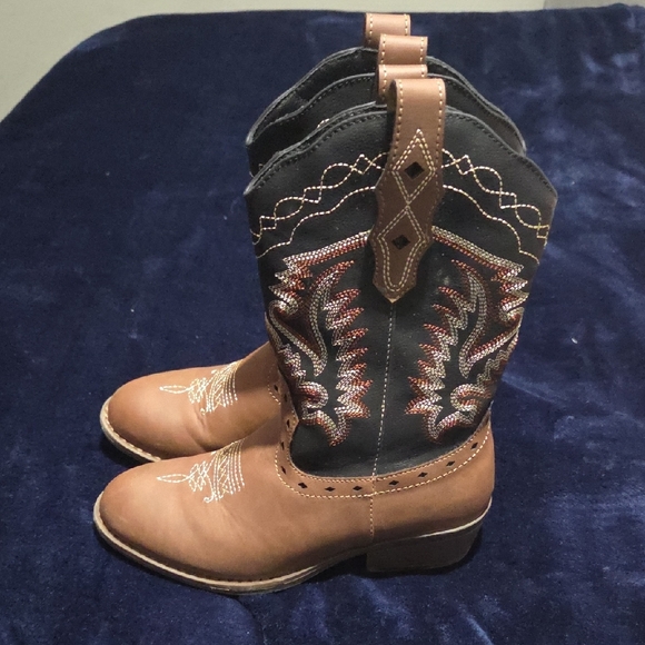 Kids Western Cowboy Boots - Brown and Black - Picture 4 of 6